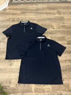 Reebok Performance Short Sleeve Polo Shirt NAVY BLUE 2X